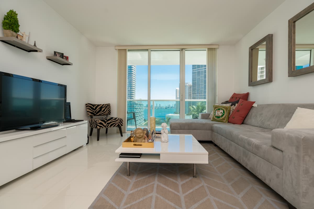 Miami Real Estate Photography Living Room Brickell Condo