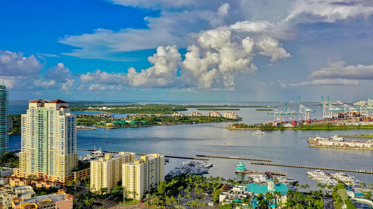 Miami Real Estate Photography Biscayne Bay Port and South Beach