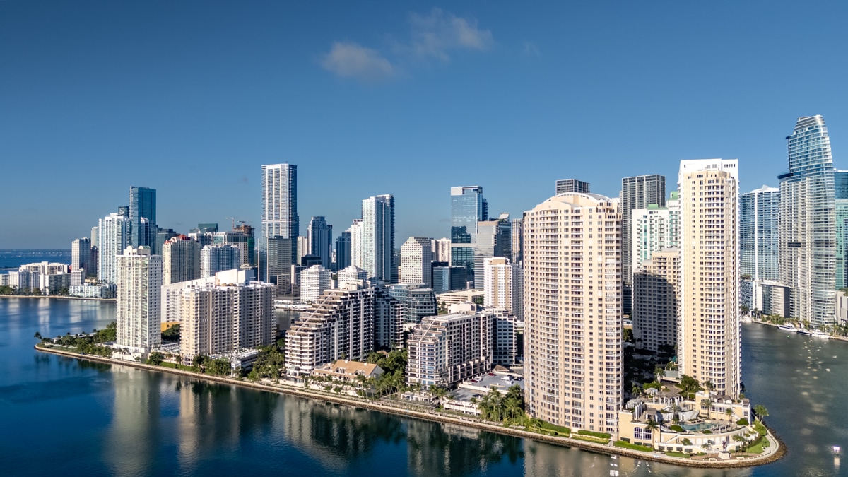Miami Real Estate Photography Aerial Image of Brickell Key and Brickell